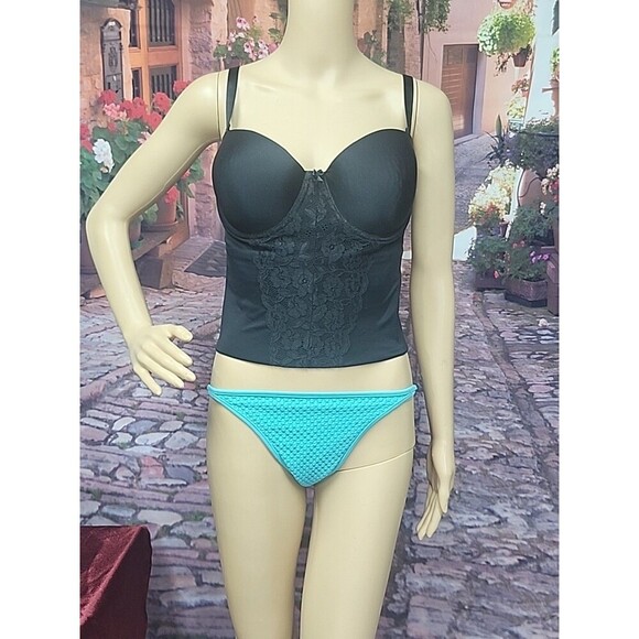 Vintage Secret Treasures Longline with Adjustable Straps Womens Black Size 38D - Picture 1 of 7